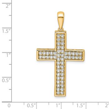 1 Carat Lab-Made Men’s Diamond Cross Pendant in 14K Gold 4
